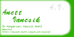 anett vancsik business card